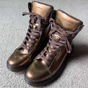 RARE Bronze Dr. Martens Mix Boots